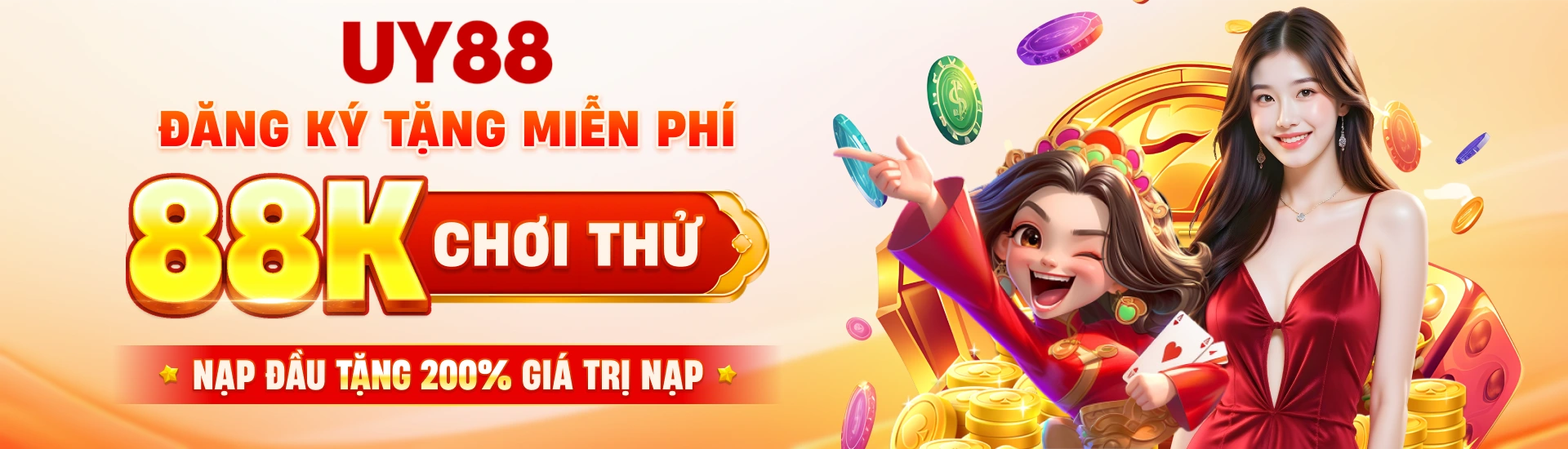 UY88 đăng ký tặng miễn phí 88K chơi thử, nạp đầu tặng 200% giá trị nạp