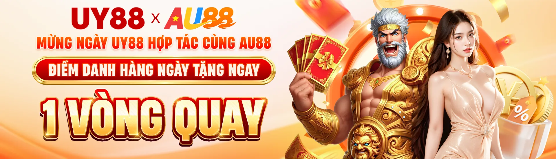 Mừng ngày UY88 hợp tác cùng AU88 điểm danh hàng ngày tặng ngay 1 vòng quay